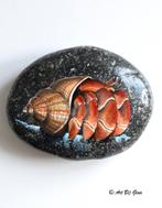 Heremietkreeft, hand geschilderd op een mooie riviersteen, Ophalen of Verzenden