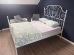 IKEA Leirvik bed 200x140 inclusief lattenbodem, Wit, Zo goed als nieuw, Twijfelaar, 200 cm