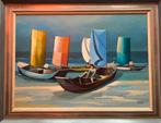 De Matos Schilderij - Boten op Strand - 2003 - Topstaat, Ophalen