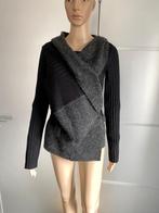 J84 Transfer maat M=38/40 apart wollen overslag-vest zwart, Kleding | Dames, Maat 38/40 (M), Zwart, Ophalen of Verzenden, Zo goed als nieuw