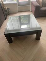 Salontafel met lade en glasplaat, Ophalen, Gebruikt, 50 tot 100 cm, Vierkant