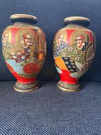 Set van 2 Japanse Satsuma Vazen, Antiek en Kunst, Antiek | Vazen, Ophalen of Verzenden