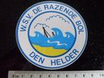sticker wsv de razende bol den helder logo embleem vintage, Verzamelen, Stickers, Verzenden, Zo goed als nieuw, Bedrijf of Vereniging