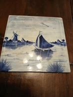 Antiek tegeltje met Hollandse landschap,15x15cm, Ophalen of Verzenden