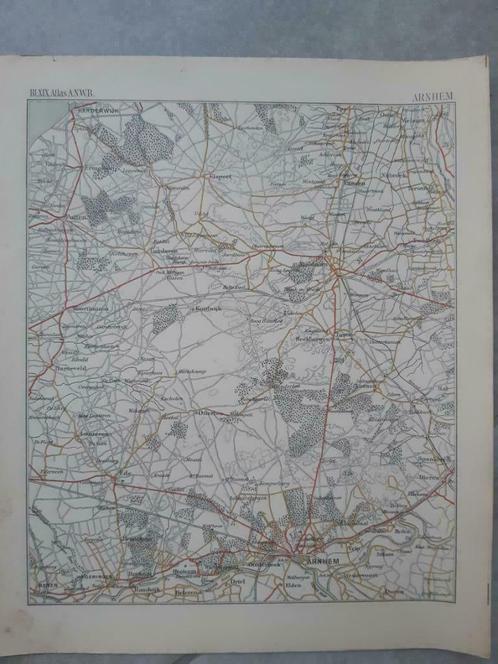 019 / plattegrond van de ANWB Arnhem ( rond 1900 ), Boeken, Atlassen en Landkaarten, Gelezen, Landkaart, Nederland, 1800 tot 2000