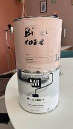 Karwei muurverf bleekroze, Doe-het-zelf en Verbouw, Minder dan 5 liter, Ophalen, Zo goed als nieuw, Verf