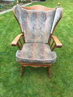 Vintage Eiken Fauteuil met Dikke Kussens, Huis en Inrichting, Fauteuils, Ophalen, Gebruikt, Hout, 75 tot 100 cm