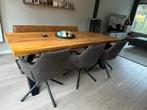 Eettafel met bank en drie draaifauteuils, Huis en Inrichting, Tafels | Eettafels, Ophalen, Gebruikt, 100 tot 150 cm, 200 cm of meer