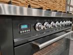 Luxe Fornuis Boretti 90cm antraciet + rvs GASOVEN 6 pits, 60 cm of meer, Ophalen of Verzenden, Zo goed als nieuw, Energieklasse A of zuiniger