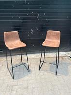 Set van twee barkrukken bruin nieuw, 2 krukken, Ophalen of Verzenden, Nieuw