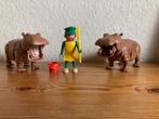 Playmobil vintage nijlpaarden verzorger 3547 jaren 80 oud, Ophalen of Verzenden, Gebruikt, Complete set
