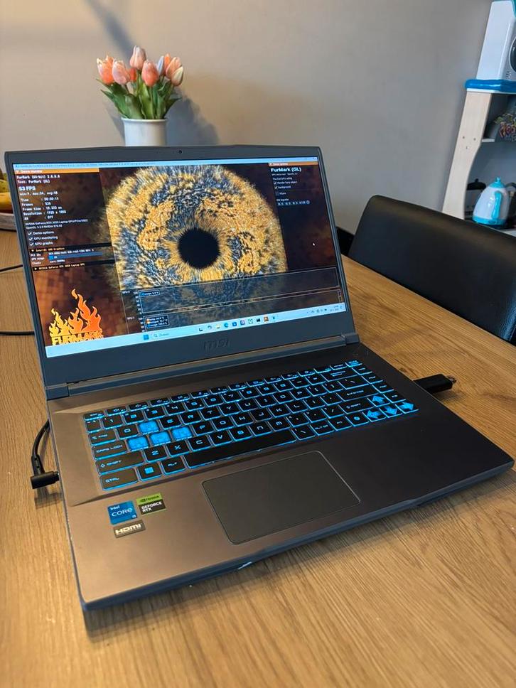 Msi gaming laptop| intel-12th. RTX3050. 16GB. 144HZ. ZGAN!, Computers en Software, Windows Laptops, Zo goed als nieuw, 15 inch