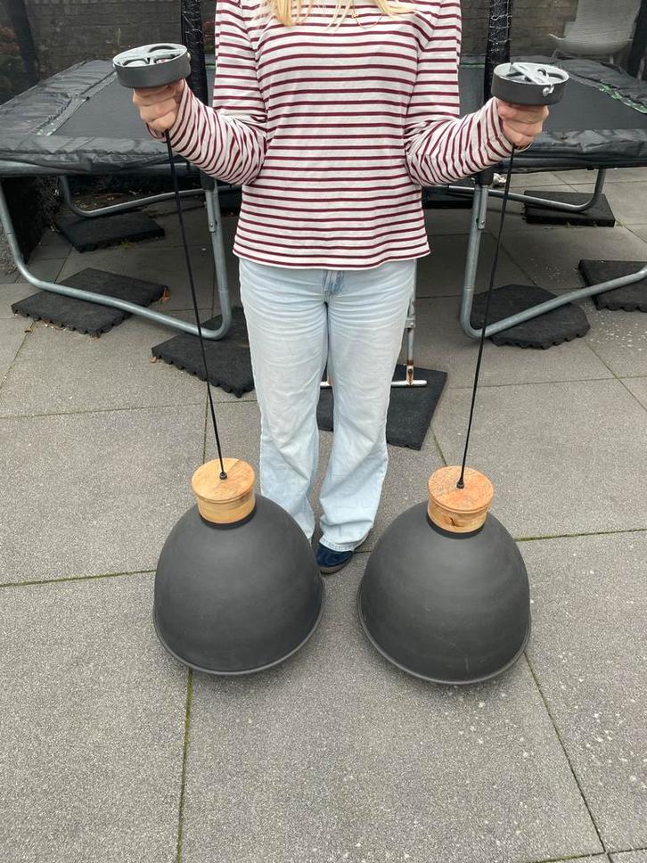 Hanglampen voor boven eettafel - Set van 2, Huis en Inrichting, Lampen | Hanglampen, Gebruikt, Minder dan 50 cm, Metaal, Ophalen