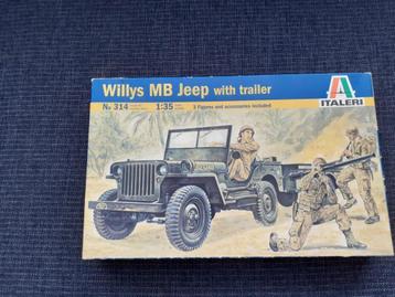 bouwdoos italeri 314 willys mb jeep with trailer uit 2005 beschikbaar voor biedingen