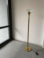 Lotus lamp dimbaar jaren goud glas messing stiffel, Huis en Inrichting, Lampen | Vloerlampen, Ophalen, Glas