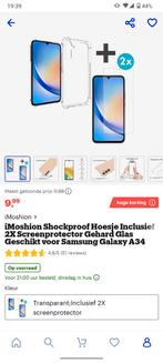 Samsung Galaxy A34 silicone hoesje plus 2x screenprotector, Nieuw, Ophalen of Verzenden