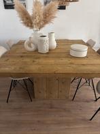 steigerhouten eettafel, Huis en Inrichting, Tafels | Eettafels, Ophalen, Vierkant, Zo goed als nieuw, Vijf personen of meer