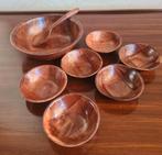 te koop: pindaset van gevlochten hout retro vintage jaren 70, Ophalen of Verzenden, Huis en Inrichting