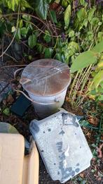 Oude vuilnisbak vuilnisemmer asbak den haag zink met hengsel, Antiek en Kunst, Curiosa en Brocante, Ophalen