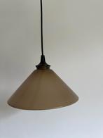 Vintage groen bruine melkglas hanglamp, Ophalen, Zo goed als nieuw, Minder dan 50 cm