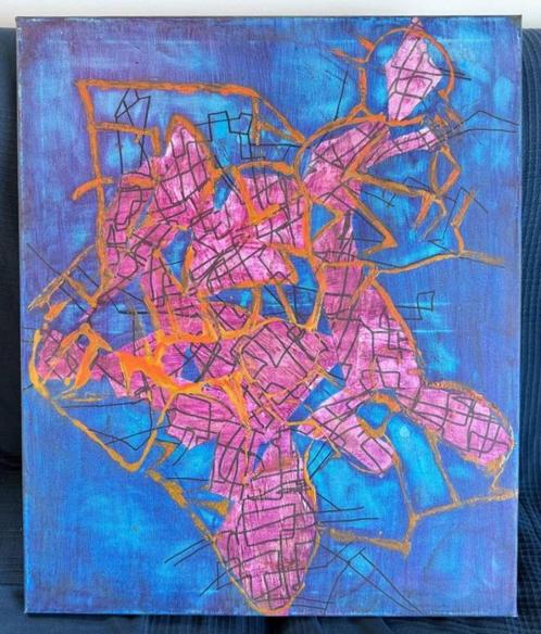Abstract schilderij van stadsplan, Antiek en Kunst, Kunst | Schilderijen | Klassiek, Ophalen