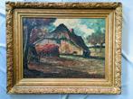 Groot schilderij, boerderij, impasto, Antiek en Kunst, Kunst | Schilderijen | Klassiek, Ophalen
