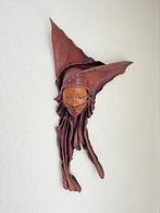 Vintage lederen wand sculptuur, Ophalen
