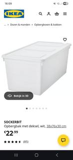 Ikea Sockerbit -  opbergbox met deksel (ZGAN), Doe-het-zelf en Verbouw, Kratten en Dozen, Ophalen, Zo goed als nieuw, 75 tot 100 cm