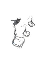 Zilverkleurige Hartjes Sieradenset met Strass nieuw, Hangers, Nieuw, Ophalen of Verzenden, Zilver