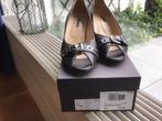 ZWARTE MAURO TECI SCHOENEN MET OPEN TEEN MAAT 40,5, Zwart, Ophalen of Verzenden, Zo goed als nieuw, MAURO TECI