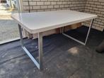 Tafel hoogglans wit blad 160x90 hoogte 76cm, Ophalen, Gebruikt, 50 tot 100 cm, Vijf personen of meer