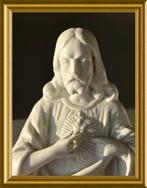 Antiek wit biscuit porseleinen wijwatervaatje : Jezus, Ophalen of Verzenden