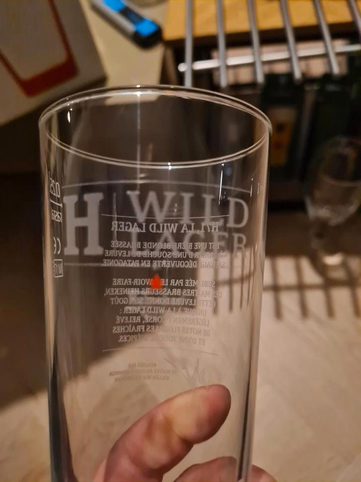 Heineken H Wild Lager met achter opdruk 0,5L, Verzamelen, Glas en Borrelglaasjes, Nieuw, Bierglas, Ophalen of Verzenden