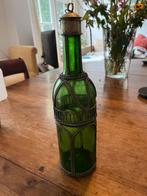 Antieke fles met sierbeslag, Antiek en Kunst, Antiek | Glas en Kristal, Ophalen of Verzenden