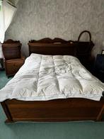 Massief houten tweepersoonsbed (140x200) - Compleet & netjes, Ophalen, Zo goed als nieuw