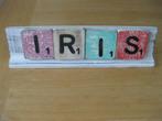 Plankje met naam Iris houten letters, Overige typen, Ophalen of Verzenden, Zo goed als nieuw