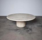 Vintage design travertin ronde salontafel, Huis en Inrichting, Tafels | Salontafels, Ophalen, Overige materialen, Gebruikt, Rond