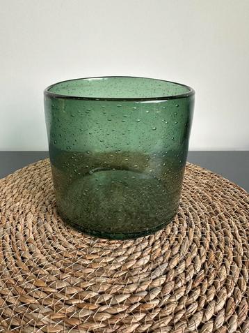 Cilinder vaas bubbelglas groen beschikbaar voor biedingen