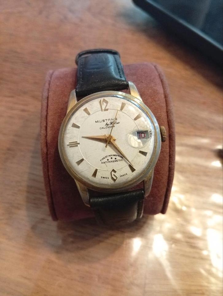 Vintage Mustang by Helsa Polshorloge, Sieraden, Tassen en Uiterlijk, Horloges | Antiek, Polshorloge, Overige merken, Goud, Onbekend