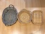 3 rieten manden, Huis en Inrichting, Woonaccessoires | Schalen en Manden, Mand, Ophalen of Verzenden, Zo goed als nieuw, Riet