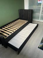 Bed met onderbed, 90 cm, Gebruikt, Eenpersoons, Zwart