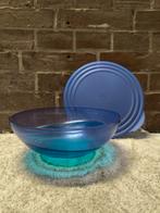 Tupperware Eleganza bowl inclusief deksel, Blauw, Schaal, Gebruikt, Ophalen of Verzenden