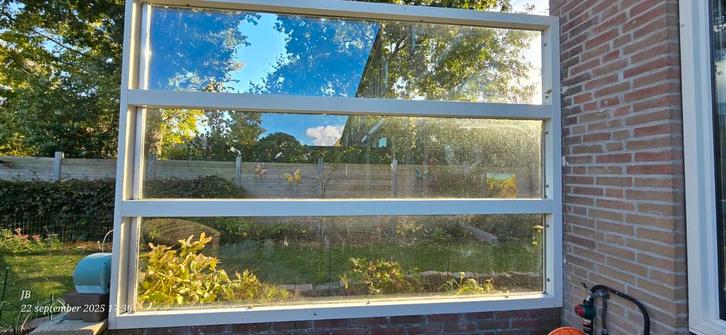 Houten Windscherm/Kozijn met 3-Dubbel Glas, Doe-het-zelf en Verbouw, Glas en Ramen, Ophalen