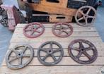 Wiel wielen ijzeren stuurwieltjes decoratie, Antiek en Kunst, Ophalen of Verzenden