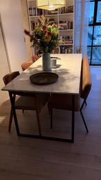 Marmeren eettafel 200x90, bladdikte 2 cm, Ophalen, Gebruikt, 200 cm of meer, 50 tot 100 cm