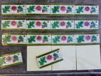 207 cm antieke wandtegels met roze rode bloemen in relief, Antiek en Kunst, Ophalen