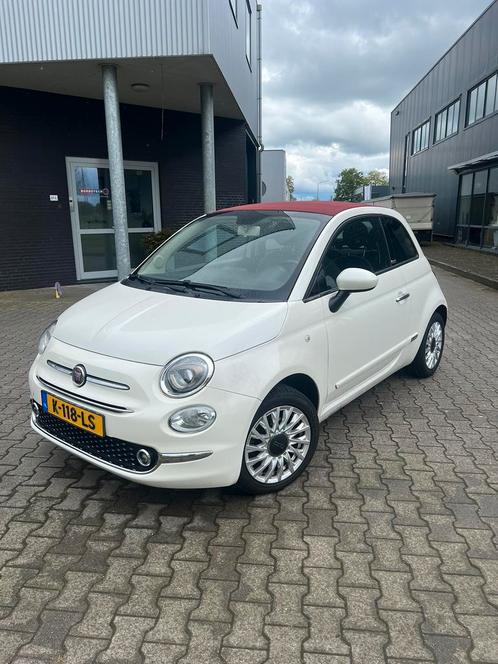 Te Koop: Mooie Fiat 500 Cabrio (2019) - Wit met Rood Dak!, Auto's, Fiat, Particulier, ABS, Adaptive Cruise Control, Airbags, Airconditioning