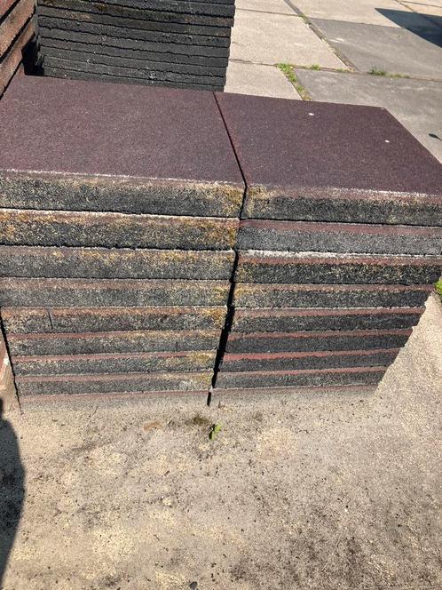 18 vochtdoorlatende rubberen tegels 50x50x8cm, Tuin en Terras, Tegels en Klinkers, Gebruikt, Overige typen, Rubber, Minder dan 5 m²