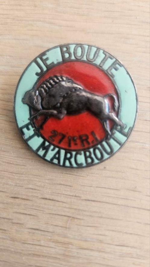Embleem  271e infanterieregiment "Je boute et macbout", Verzamelen, Militaria | Algemeen, Landmacht, Foto of Poster, Nederland