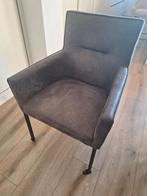 Hartog Wonen Eetkamerstoelen Leer Graphite, Huis en Inrichting, Ophalen, Leer, Zo goed als nieuw, Grijs